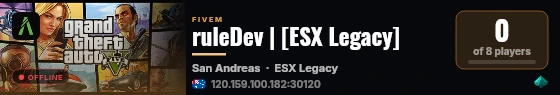 ruleDev | [ESX Legacy] live status badge