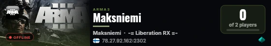 Maksniemi live status badge