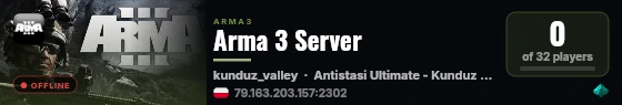 Arma 3 Server live status badge