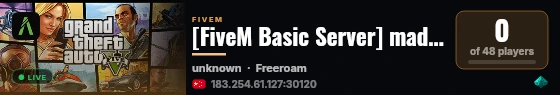 [FiveM Basic Server] madefa live status badge