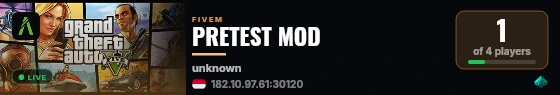 PRETEST MOD live status badge