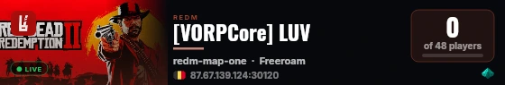 [RedM Basic Server] LUV live status badge