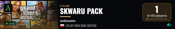 SKWARU PACK live status badge