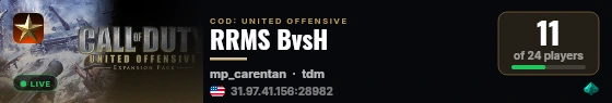 RRMS BvsH live status badge