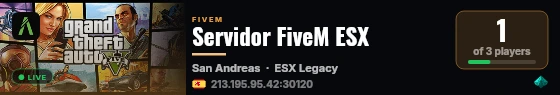 Servidor FiveM ESX live status badge