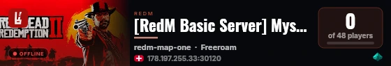 [RedM Basic Server] MyserverTest live status badge