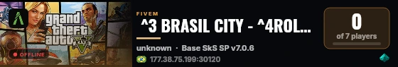  ^3 BRASIL CITY - ^4ROLEPLAY live status badge