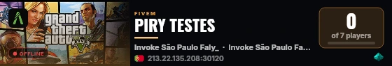 PIRY TESTES live status badge