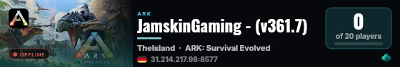 JamskinGaming - (v361.7) live status badge