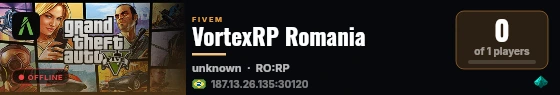 VortexRP Romania live status badge