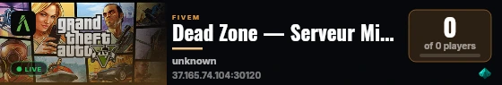 Dead Zone — Serveur Military live status badge