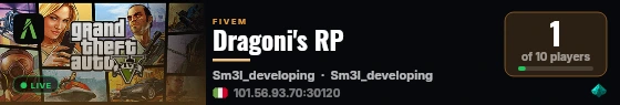 Dragoni's RP live status badge