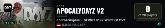 APOCALYDAYZ V2 live status badge