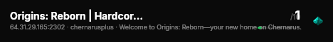 Origins: Reborn | Hardcore Survival | Tactical live status badge