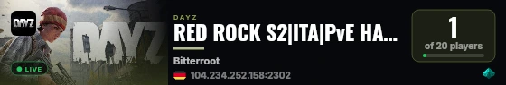 RED ROCK S2|ITA|PvE HARDCORE|QUEST|TRADER|BLACK MARKET|EVENTI live status badge