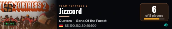 Jizzcord live status badge