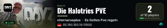 Die Halotries PVE live status badge