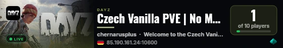 Czech Vanilla PVE | No Mods | PVP only in Military live status badge