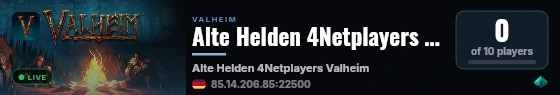 Alte Helden 4Netplayers Valheim Server live status badge