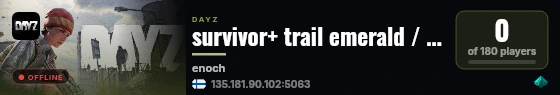 survivor+ trail emerald / guns++ / loot++ / pve / safe haven #2 live status badge