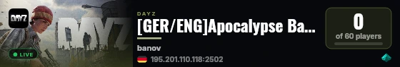 [GER/ENG]Apocalypse Banov|PVE|Bunker|Helis|Trader|30kStart live status badge
