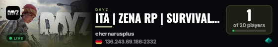 ITA | ZENA RP | SURVIVAL | DISCORD live status badge