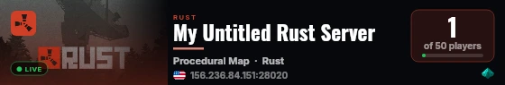 My Untitled Rust Server live status badge