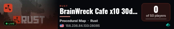 BrainWreck Cafe x10 30day PVE +Mods! live status badge
