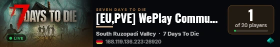 [EU,PVE] WePlay Community | Undead Legacy | Shop | Aktives Team live status badge