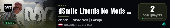 dSmile Livonia No Mods 3PP - EU/LV live status badge