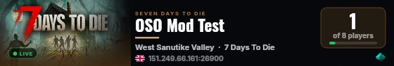 OSO Mod Test live status badge