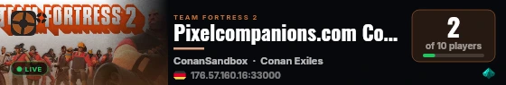 Pixelcompanions.com Conan live status badge