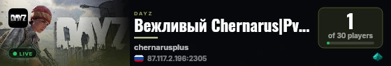 Вежливый Chernarus|PvE|STALKER|CRAFT|TRADE|BUNKER|RU/EU live status badge