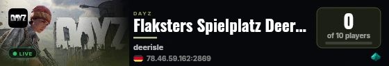 Flaksters Spielplatz DeerIsle Experimental PVE live status badge