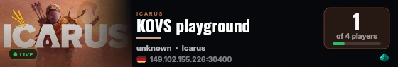 KOVS playground live status badge