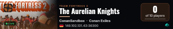 The Aurelian Knights live status badge