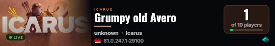 Grumpy old Avero live status badge
