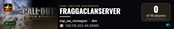 FRAGGACLANSERVER live status badge