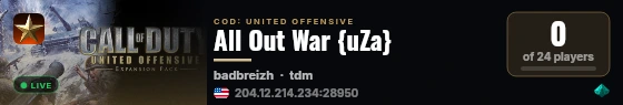 All Out War {uZa} live status badge