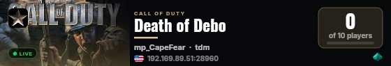 Death of Debo live status badge