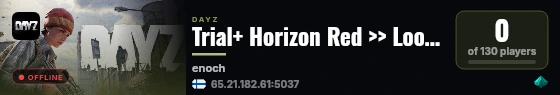 Trial+ Horizon Red >> Loot++ >> Hardcore >> Hardcore Mode live status badge