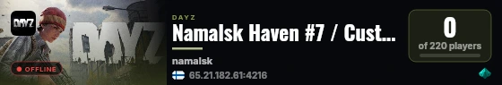 Namalsk Haven #7 / Custom Builds - X15 LOOT, Trader - Events #3 live status badge