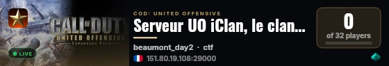 Serveur UO iClan, le clan Mac live status badge
