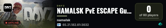 NAMALSK PvE ESCAPE Guns Ready Loot live status badge