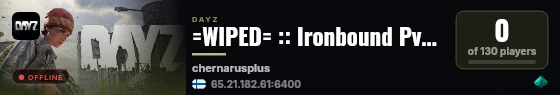 =WIPED= :: Ironbound PvE :: Events :: PvPvE #2 live status badge