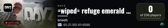 =wiped= refuge emerald / x10 loot / quests / custom events #2 live status badge