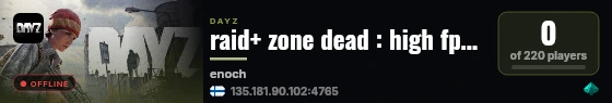raid+ zone dead : high fps : survival : x10 loot : quests & loot live status badge
