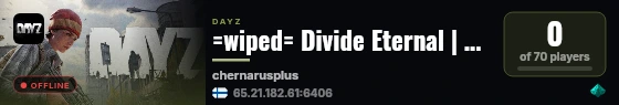 =wiped= Divide Eternal | Trader Enabled | Loot++ | Custom Events live status badge