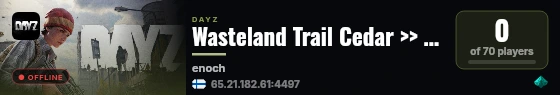 Wasteland Trail Cedar >> Pve >> Solo/Duo >> High Loot | Livonia live status badge