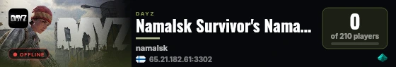 Namalsk Survivor's Namalsk Refuge - X20 Loot Casual Loot++ Solo live status badge